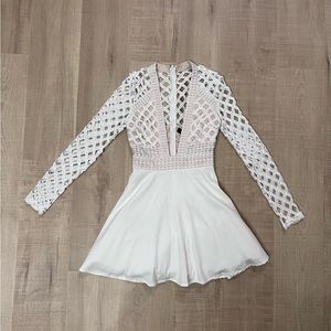 Lace plunge neck mini dress - homecoming or bachelorette, new w/ tags, size 4
